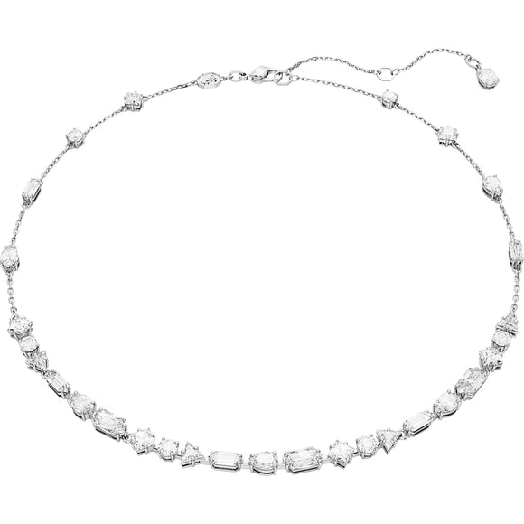 Mesmera necklace, Mixed cuts, Scattered design, White, Rhodium plated
5676989