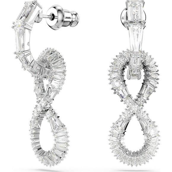 Hyperbola drop earrings, Infinity, White, Rhodium plated
5679793