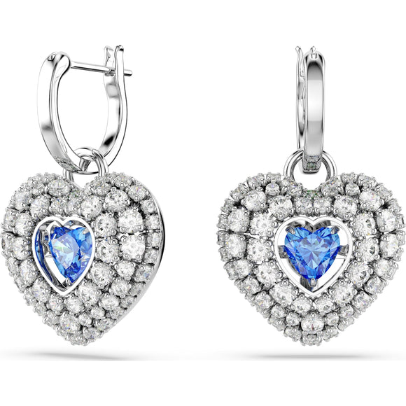 Hyperbola drop earrings, Heart, Blue, Rhodium plated
5680392