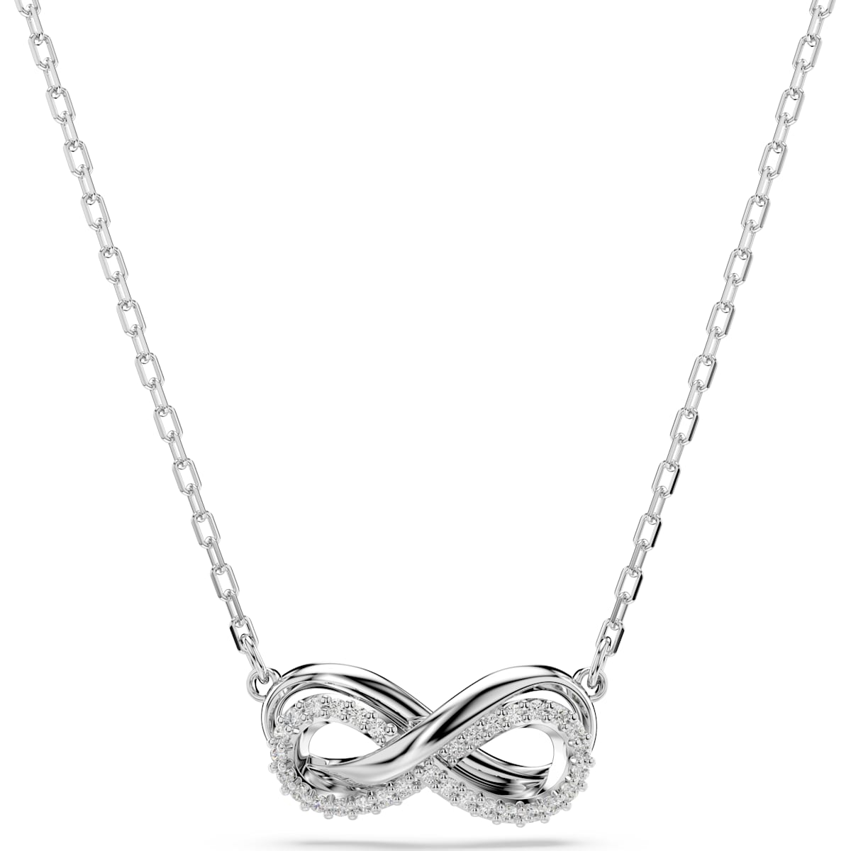 Hyperbola pendant, Pavé, Infinity, White, Rhodium plated 5687265