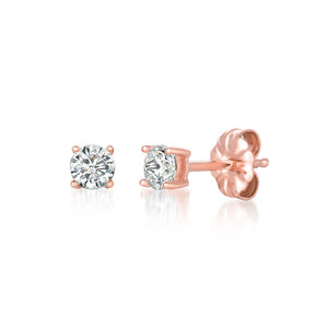 SOLITAIRE BRILLIANT STUD EARRINGS FINISHED IN 18KT ROSE GOLD - 0.50 CTTW 800162E00CZ