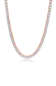 BRILLIANT CUT TENNIS NECKLACE FINISHED IN ROSE GOLD 3MM 805517N16CZ