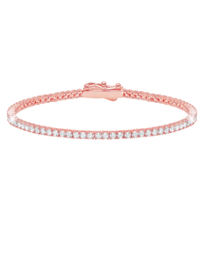 CLASSIC SMALL BRILLIANT TENNIS BRACELET FINISHED IN 18KT ROSE GOLD 6.5"