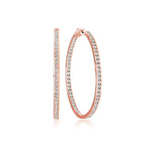 Classic Inside Out Hoop Earrings Finished in 18kt Rose Gold - 1.3" diameter 809308E00CZ