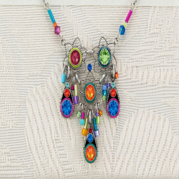 FIREFLY JEWELRY 8902-MC Light Necklace w/three drops-Multicolor