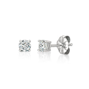 SOLITAIRE BRILLIANT STUD EARRINGS FINISHED IN PURE PLATINUM 900162E00CZ - 0.50 CTTW