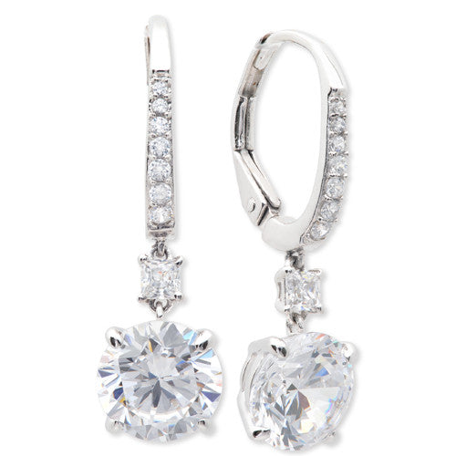 BRILLIANT DROP EARRINGS FINISHED IN PURE PLATINUM 9010162L00CZ