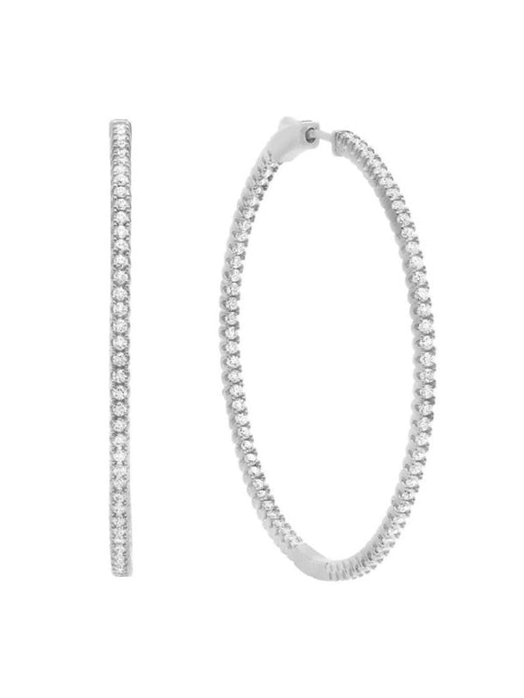 SMALL PAVE HOOP EARRINGS FINISHED IN PURE PLATINUM 9010295E00CZ