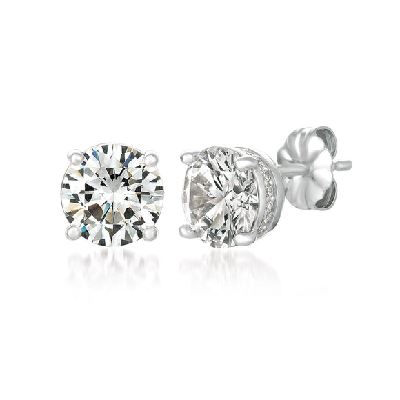 Royal Brilliant Cut Stud Earrings Finished in Pure Platinum 9011209E00CZ