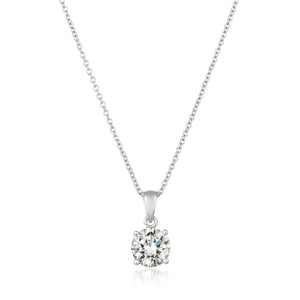 ROYAL BRILLIANT CUT PENDANT NECKLACE FINISHED IN PURE PLATINUM 9011209N16CZ
