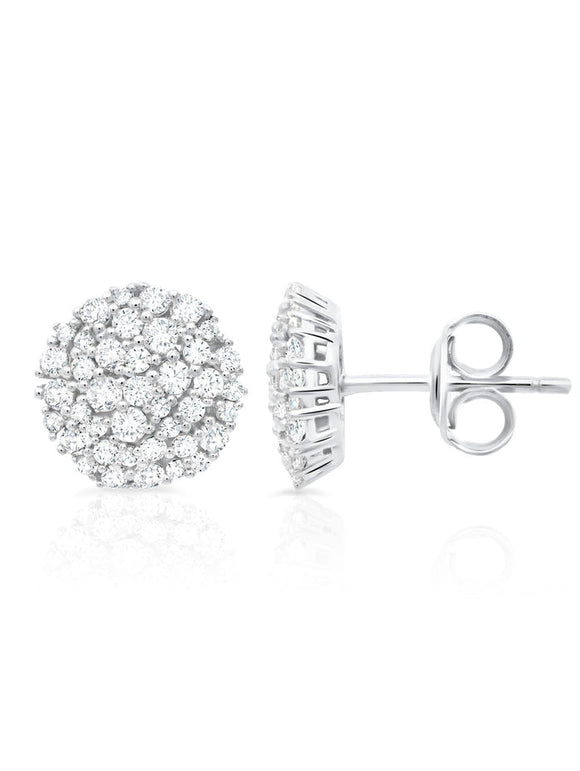 ROUND GLISTEN STUD EARRINGS FINISHED IN PURE PLATINUM 9011558E00CZ