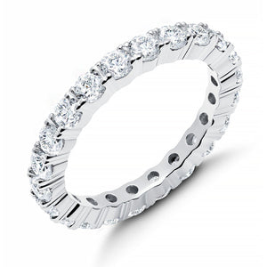 BRILLIANT ROUND CUT ETERNITY BAND - 3 MM - FINISHED IN PURE PLATINUM