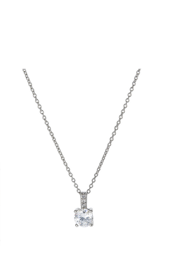 ACCENTED BRILLIANT PENDANT FINISHED IN PURE PLATINUM SKU: 906691N16CZ