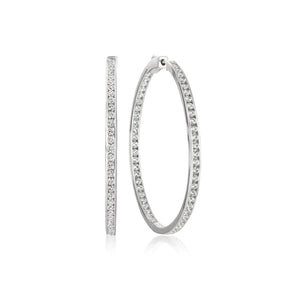 CLASSIC INSIDE OUT HOOP EARRINGS FINISHED IN PURE PLATINUM - 1.3" DIAMETER