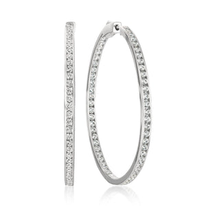 CLASSIC INSIDE OUT HOOP EARRINGS FINISHED IN PURE PLATINUM - 1.5" DIAMETER
