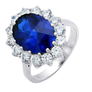 OVAL SAPPHIRE RING FINISHED IN PURE PLATINUM