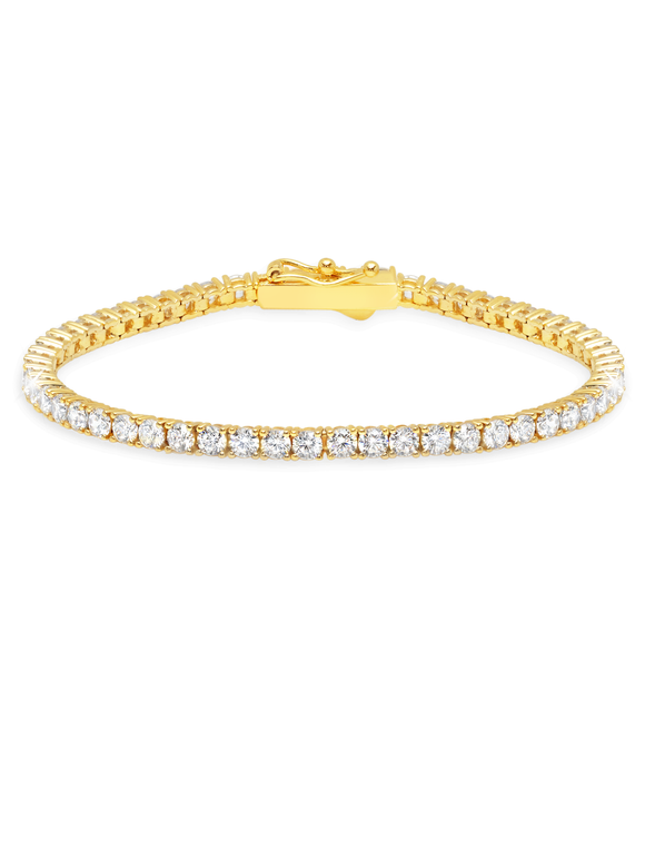 Classic Medium Brilliant Tennis Bracelet Finished in 18kt Gold