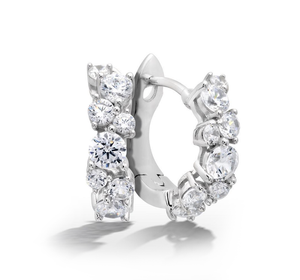 Cluster petite hoop earrings