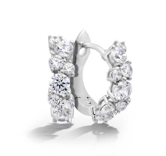Cluster petite hoop earrings