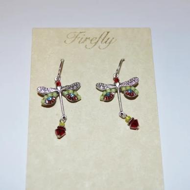 Firefly Jewelry Dragon fly earring - 6625 Red