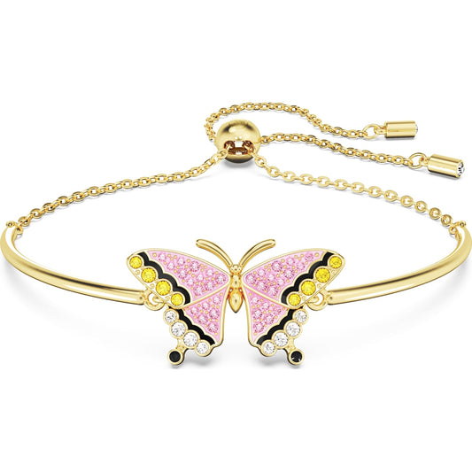 Swarovski Idyllia bracelet Butterfly with Multicolored, Gold-tone plated on white background