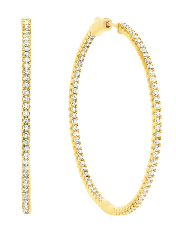 Large Pave hoop earring gold one