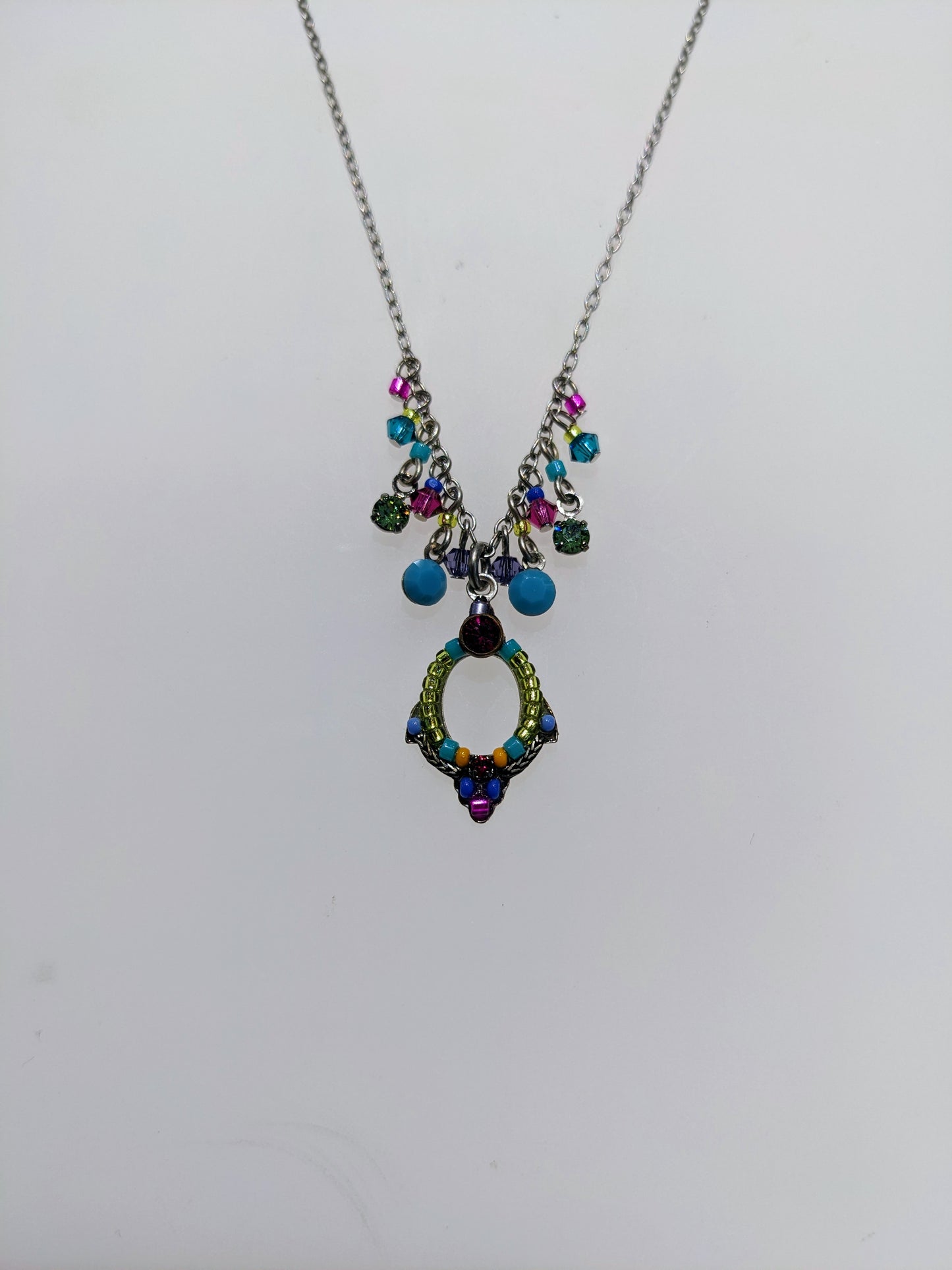 Firefly multi color necklace with beads