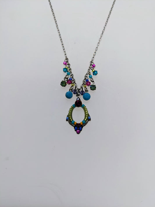 Firefly multi color necklace with beads
