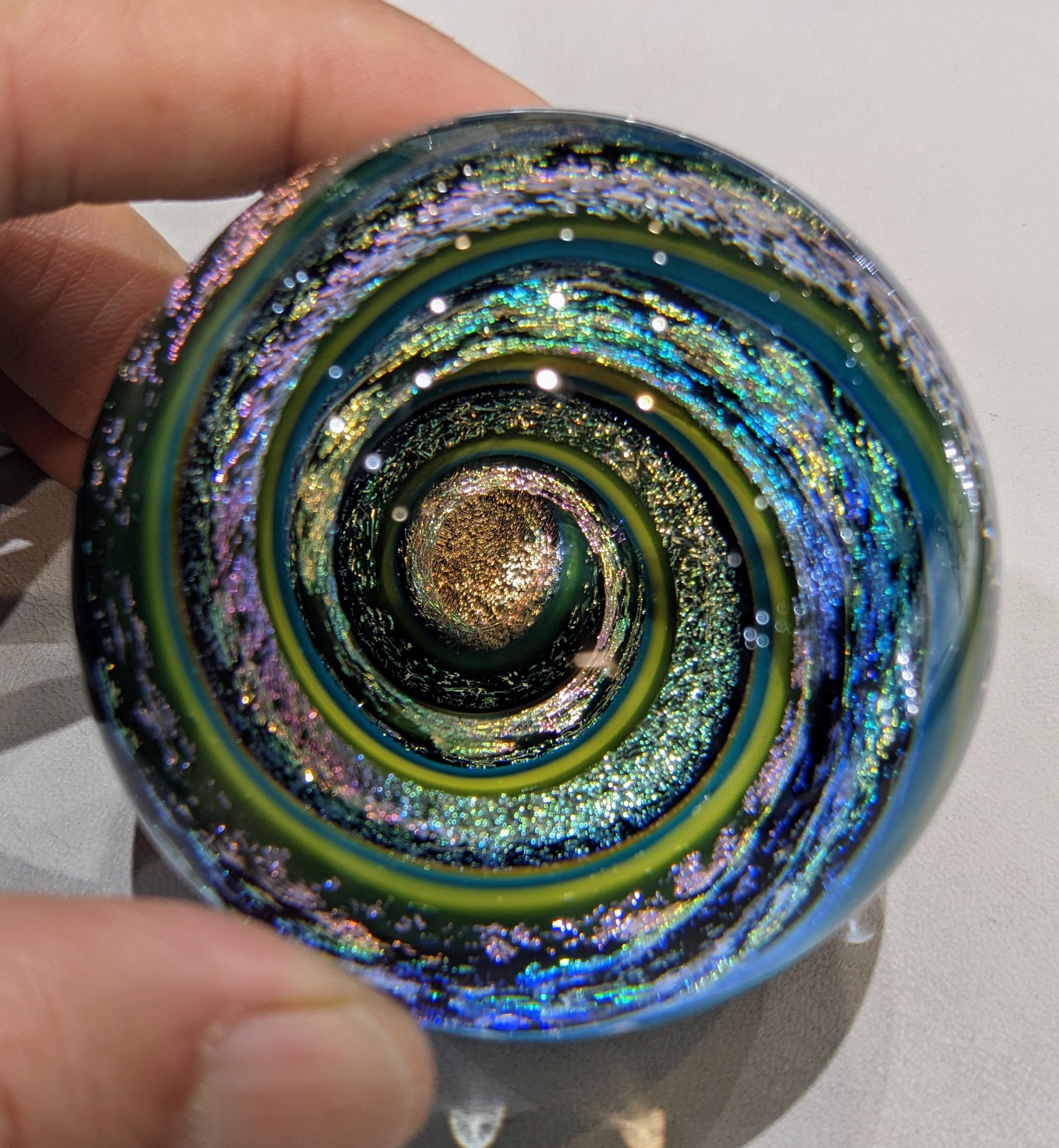 2.12” Inch sold Dichroic Vortex marble