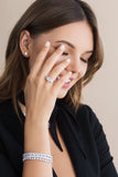 Royal Brilliant Cut Stud Earrings Finished in Pure Platinum with model