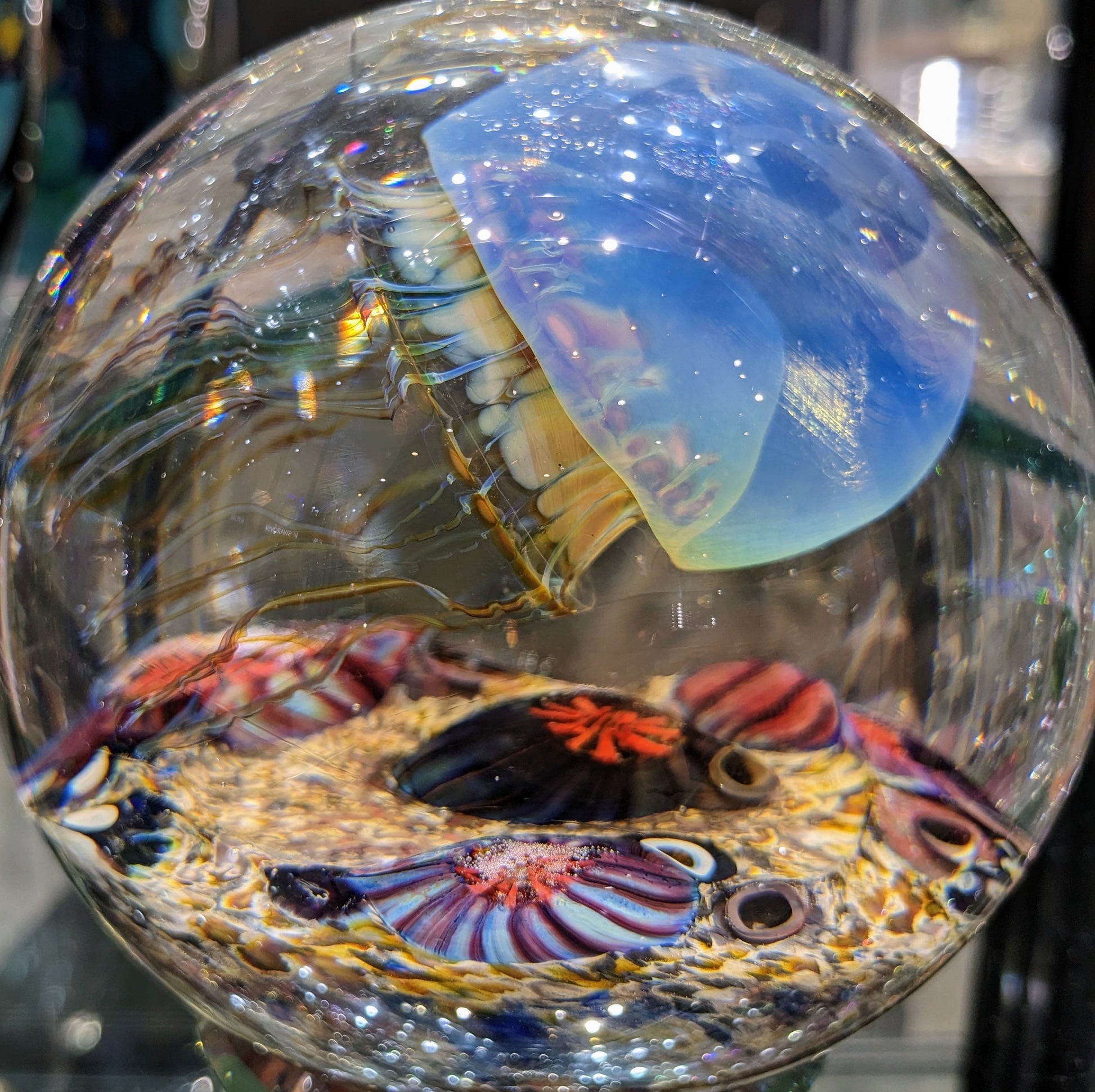 Satava blue jellyfish round shape side view