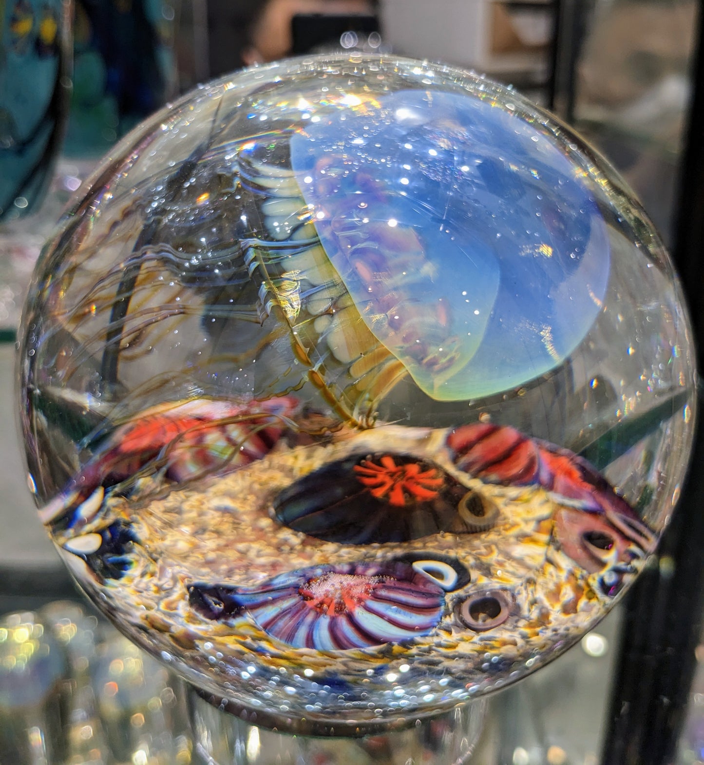 Satava blue jellyfish round shape