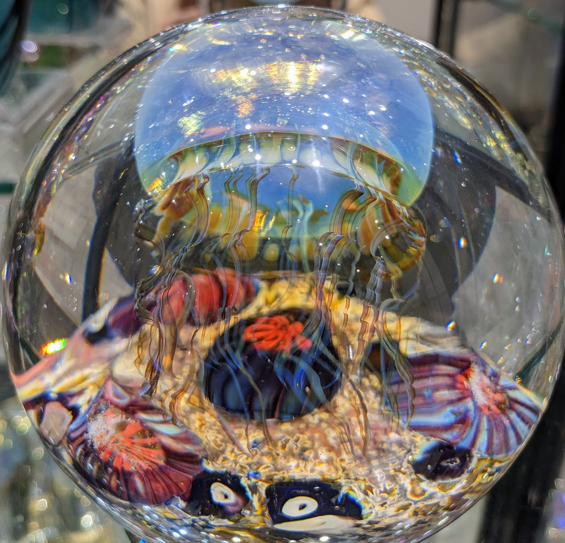 Satava blue jellyfish round shape inside view