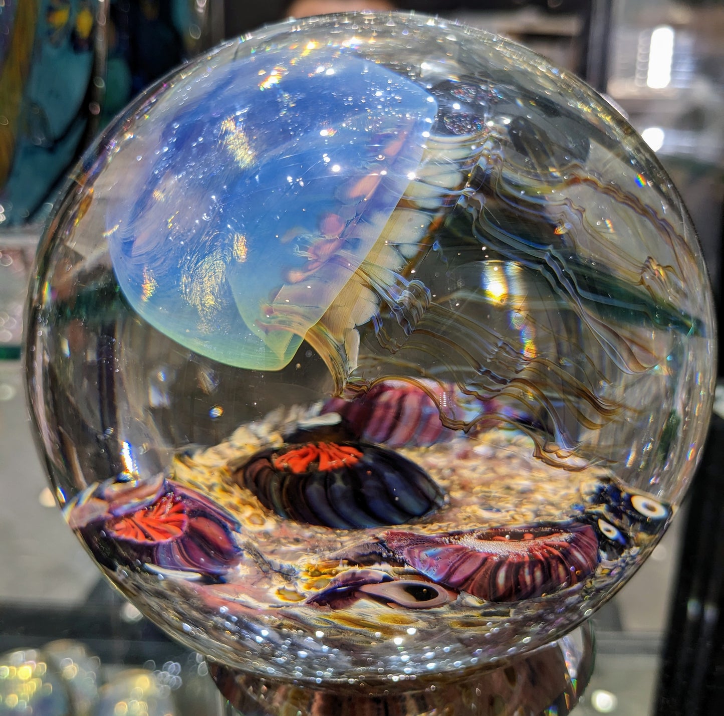 Satava blue jellyfish round shape 