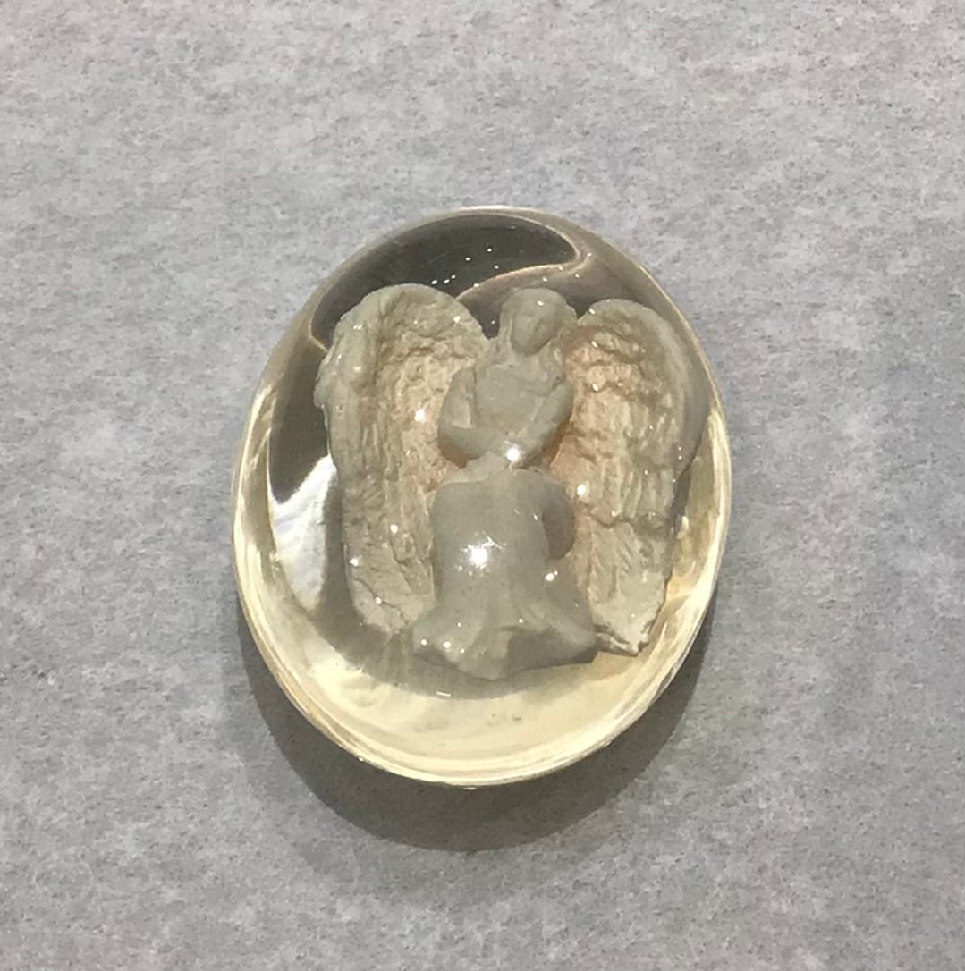 Worry Stone Angel holding hand