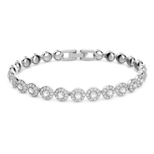 Angelic bracelet Round cut, White, Rhodium plated