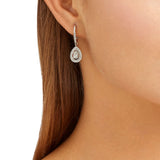 Angelic earrings Pear cut crystal, White, Rhodium plated 5197458