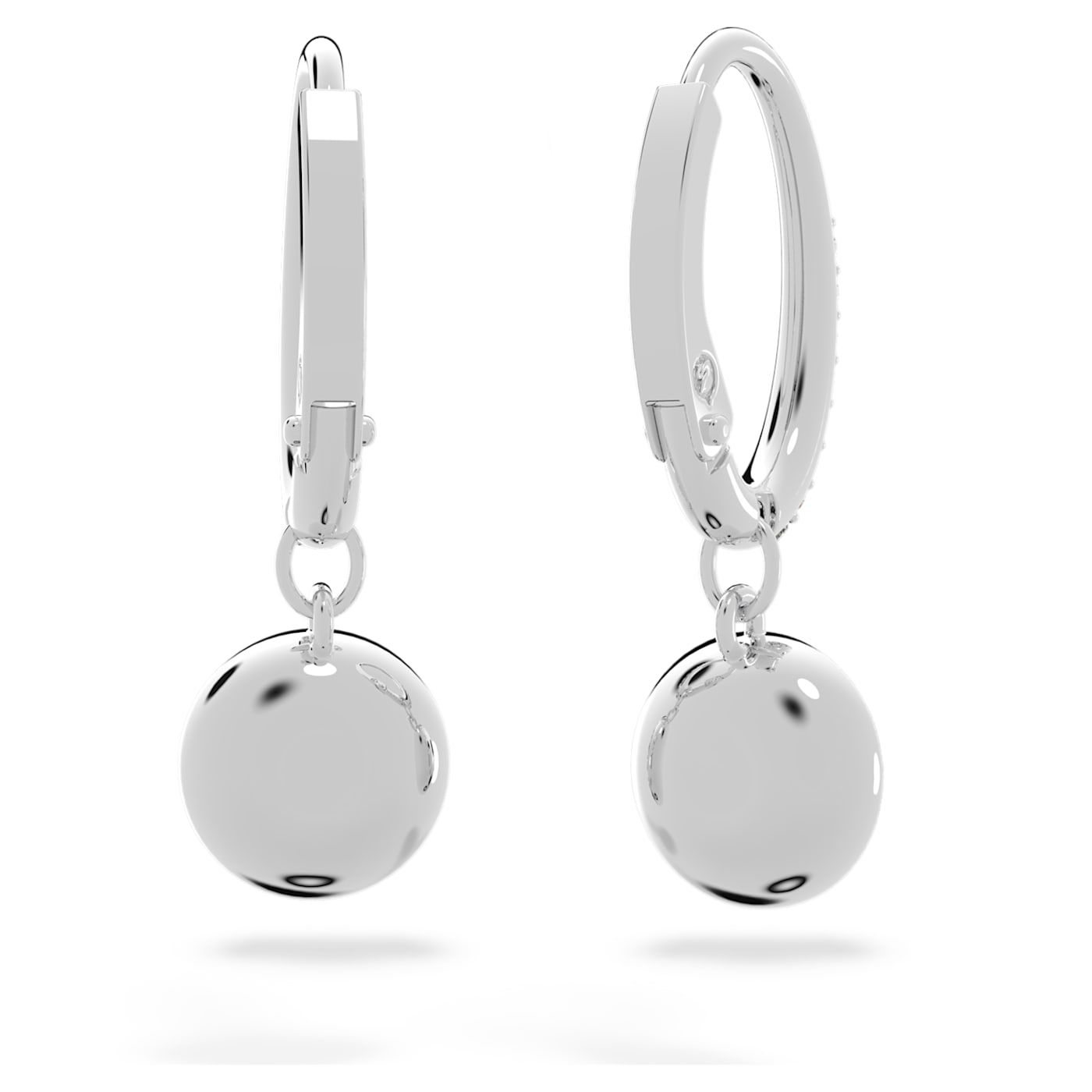 Angelic Pierced Earrings, White, Rhodium plated - The Crystal Fish Gifts