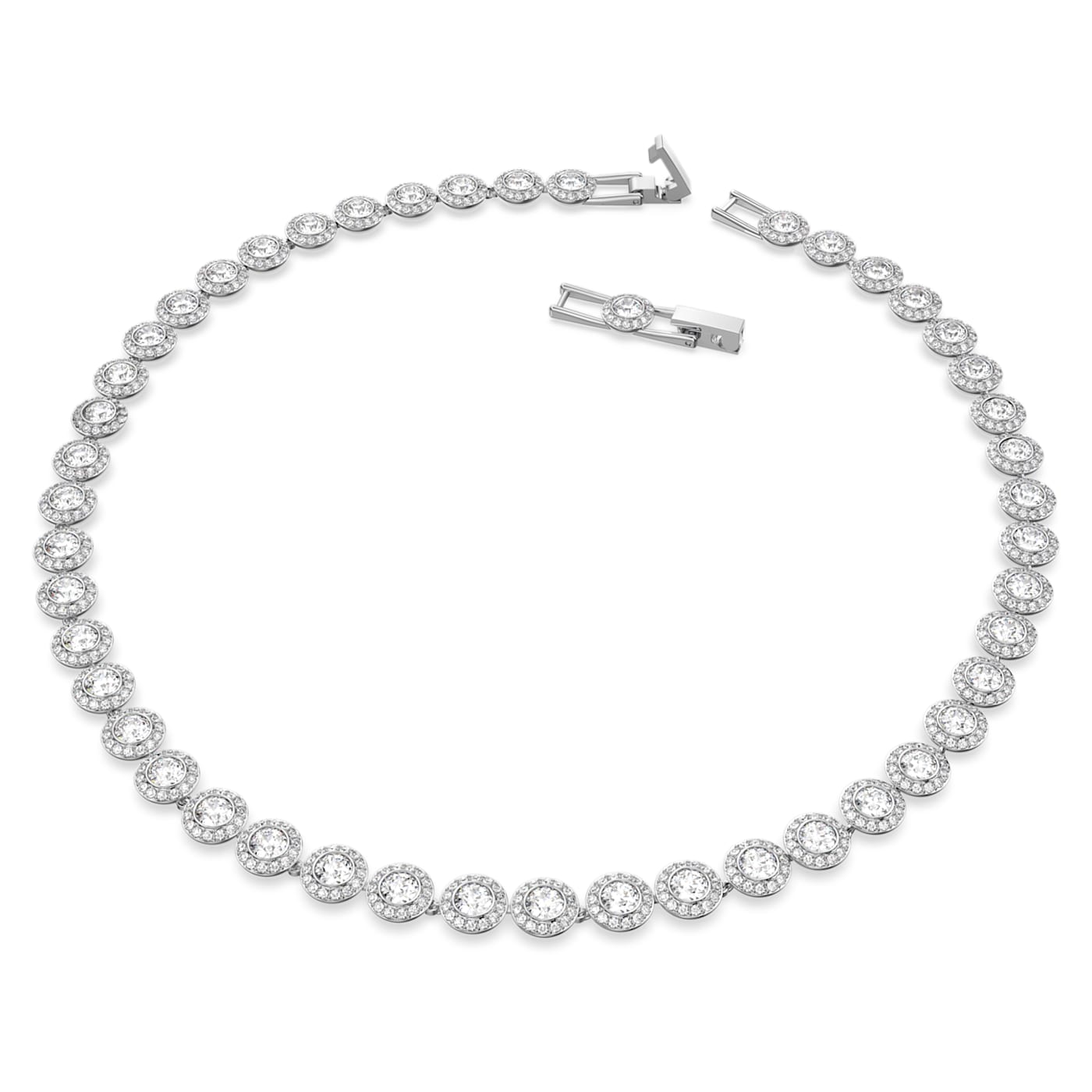 Angelic Necklace, Round, White, Rhodium Plated 5117703