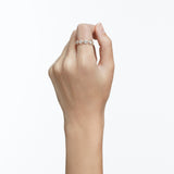 Angelic ring Round cut, White, Rose gold-tone plated