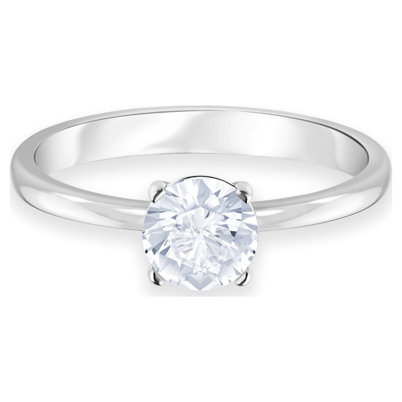 Attract ring Round cut, White, Rhodium plated – Crystal Shop Inc Attract ring Round cut, White, Rhodium plated – Crystal Shop Inc