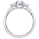 Attract Trilogy ring Round cut, White, Rhodium plated