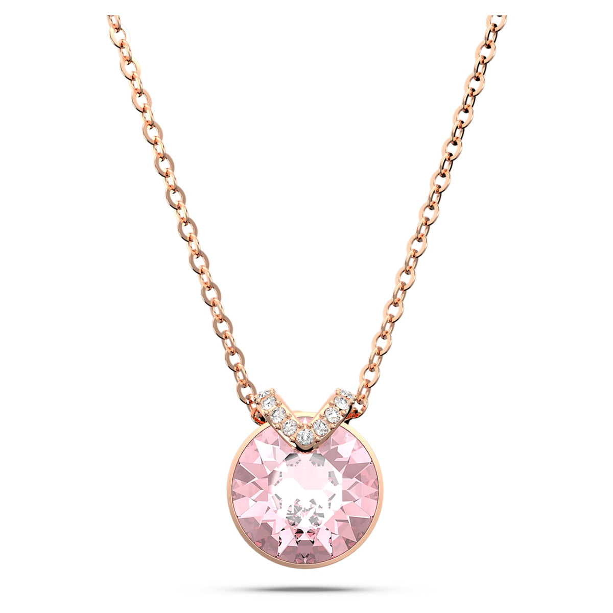 Bella V pendant Round cut, Pink, Rose gold-tone plated 5662088 ...