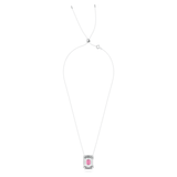 Chroma necklace Octagon cut, Pink, Rhodium plated 5608647