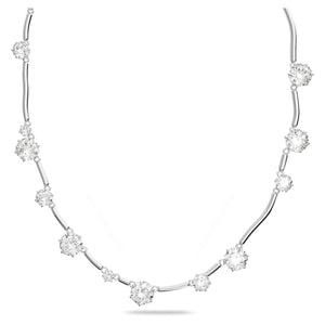 Constella necklace Mixed round cuts, White, Rhodium plated