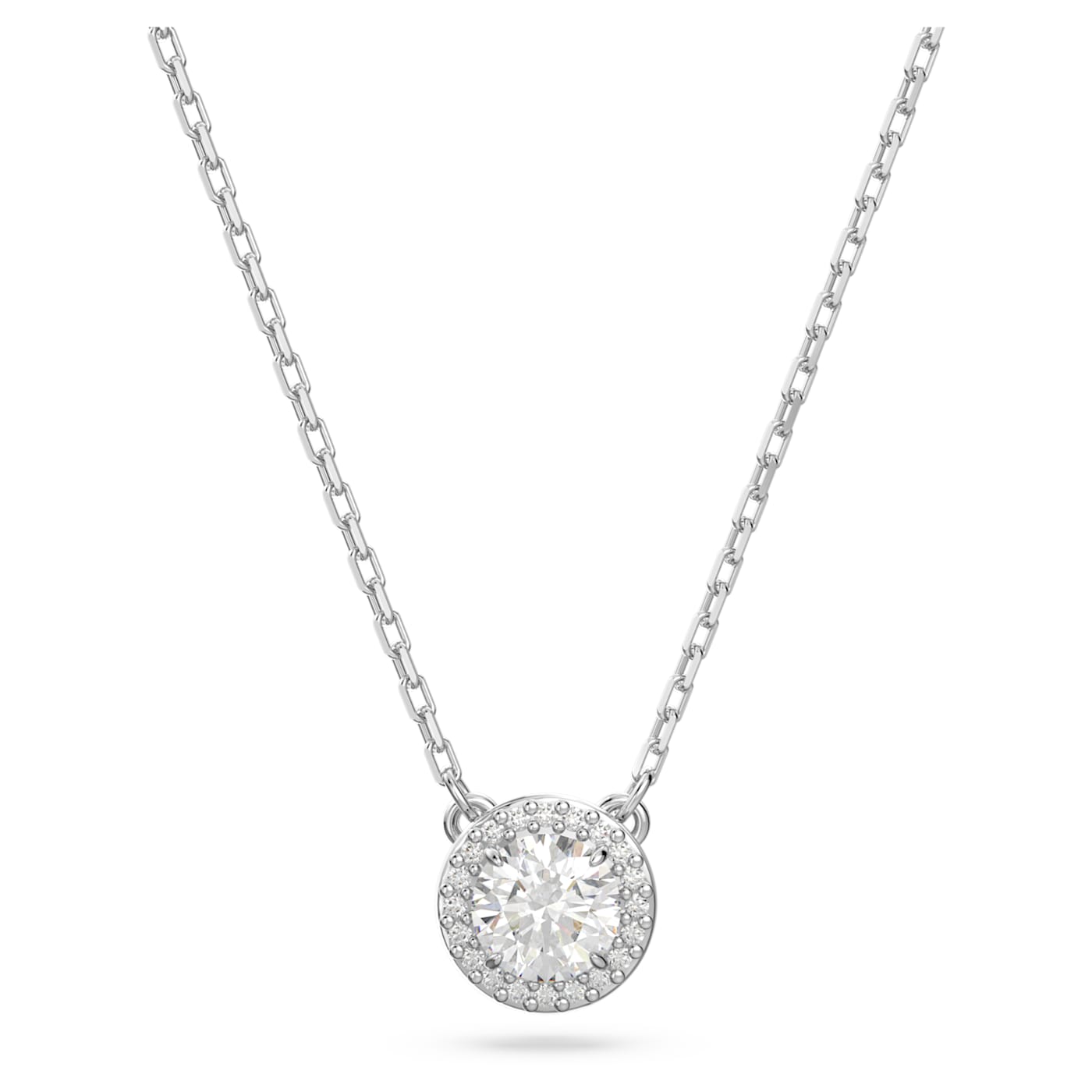 Constella pendant Round cut, Pavé, White, Rhodium plated 5636264