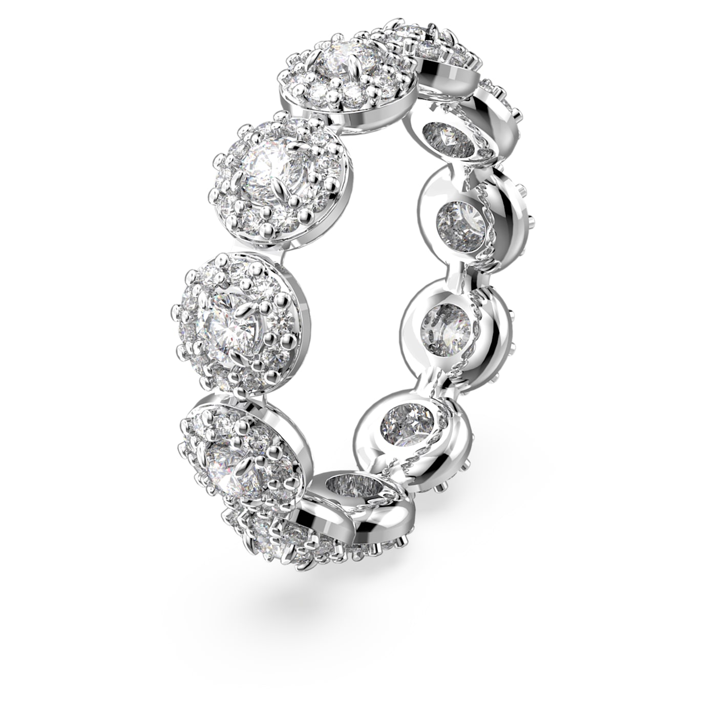 Constella ring Pavé, White, Rhodium plated