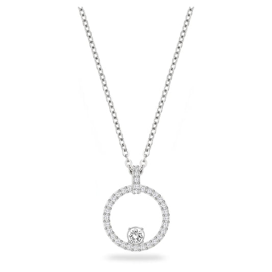 Creativity Pendant, Circular, White, Rhodium Plated 5198686