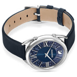 Crystalline Glam watch Leather strap, Blue, Stainless steel 5537961