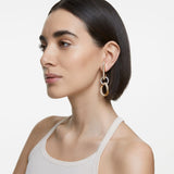 Dextera drop earrings White, Gold-tone plated